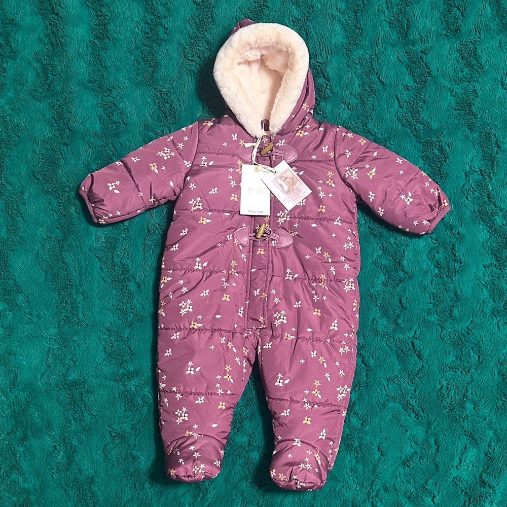 Jessica Simpson Mauve Floral Kids Footie